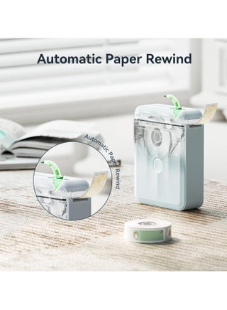 D110 Upgraded Version Mini Label Maker Machine D110-M Label Printer with 15mm Printing Width, Portable Bluetooth Thermal Printer, Sticker Maker with Multiple Templates, with 1 Roll 12*40mm White Tape for Office Organization Home Kitchen School, Blue - view 5